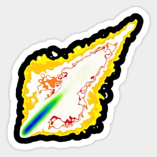 Impact Event | Flaming Inferno Asteroid Yellow Orange Red Sticker